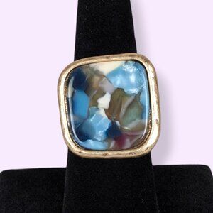 (2/$20) Colourful Square Mosaic Ring